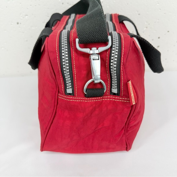 Kipling Red Crossbody Bowler Satchel Bag Purse - Picture 7 of 15